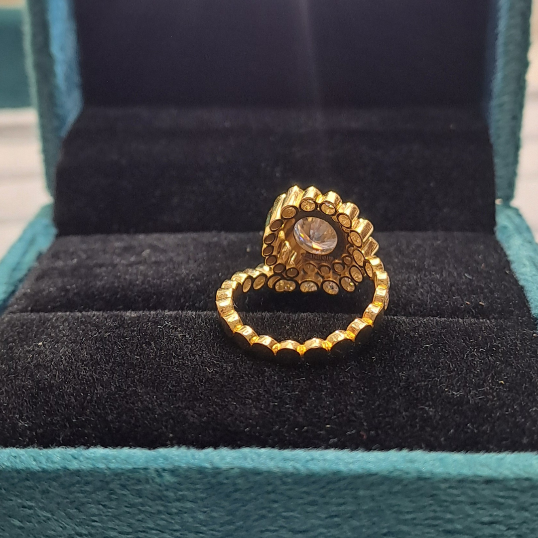 Statement Lab Diamond Ring and Statement Moissanite Ring