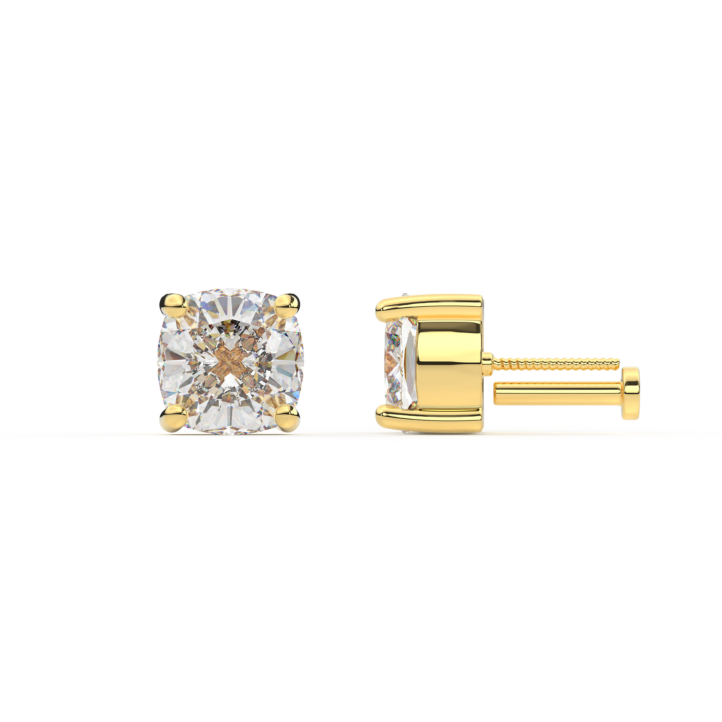 Cushion Solitaire Earrings