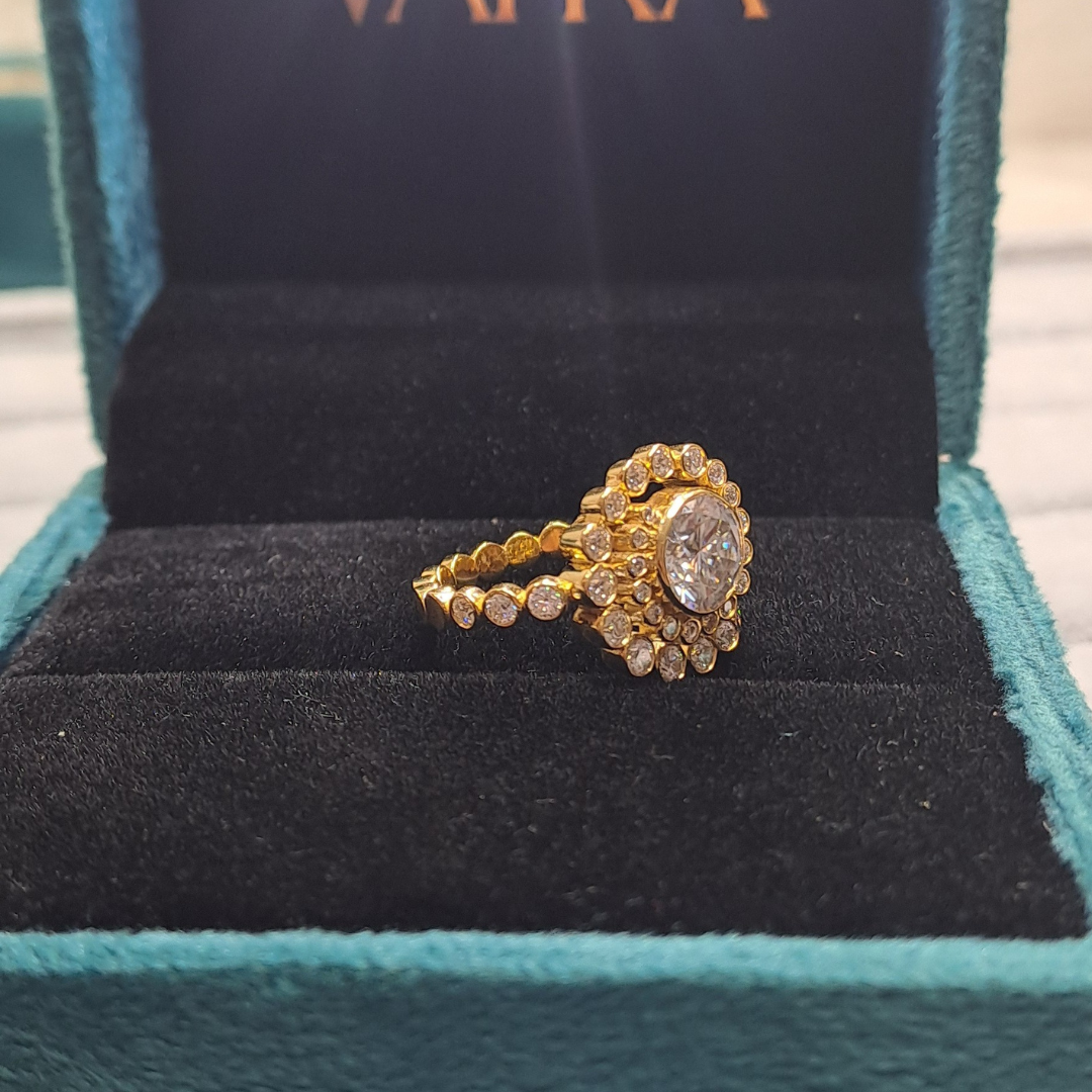 Statement Lab Diamond Ring and Statement Moissanite Ring