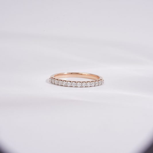 Hestia Half eternity Band in Moissanite and Diamond by Vai Ra