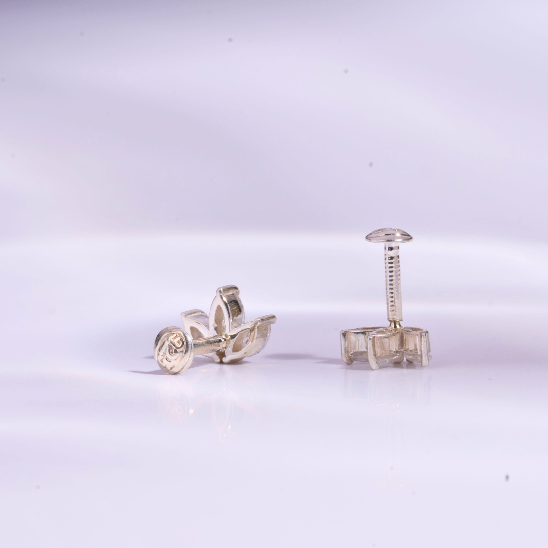 Three Petals Diamond Piercing Earrings (Version 1) by Vai Ra