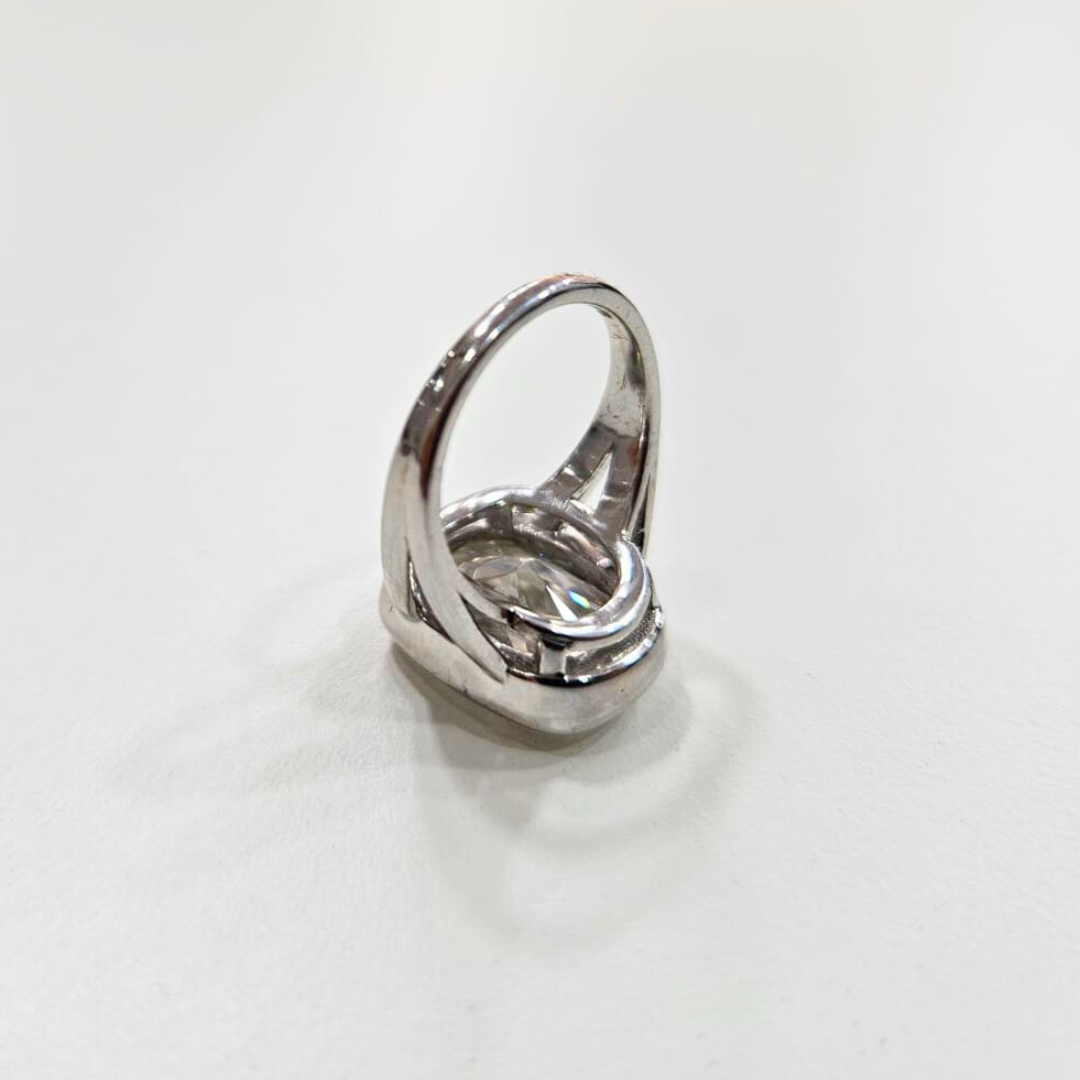Cushion Statement Ring in Gold, Platinum and Moissanite By Vai Ra