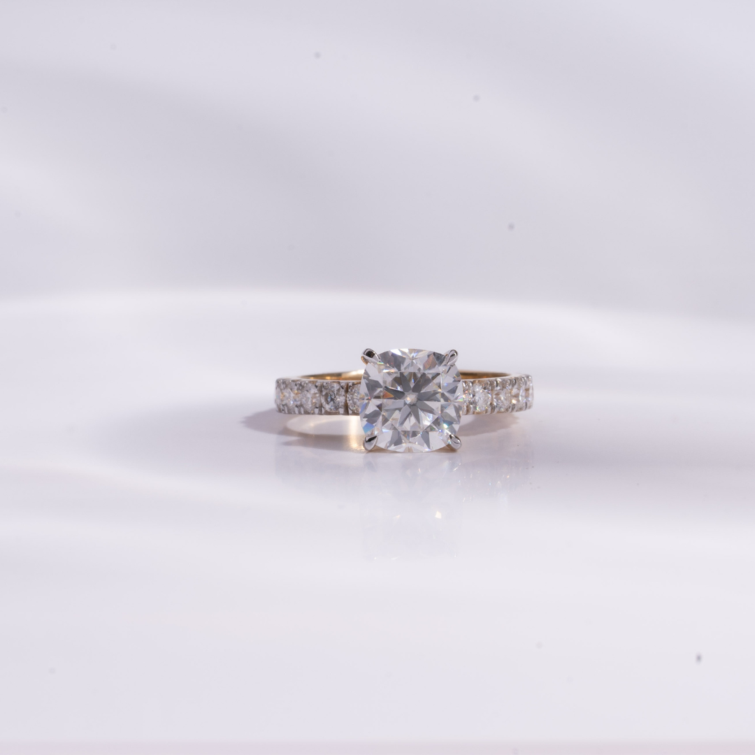 Anuga Solitaire Ring in Moissanite and Gold by Vai Ra