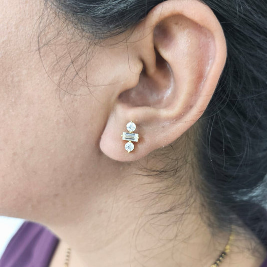 Jaisvi Moissanite and Lab diamond Ear Rings by Vai Ra