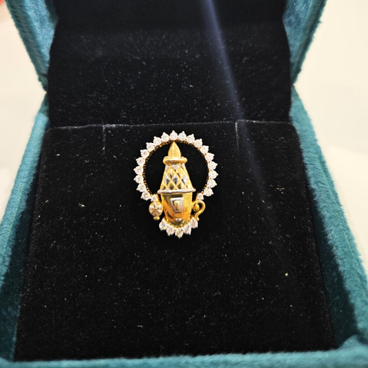 Sri Tirupati Balaji Pendant in Moissanite and Diamond by Vai Ra