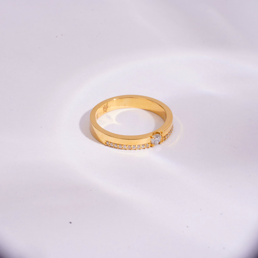 Mahitha Solitaire Engagement Ring By Vai Ra in Diamond and Moissanite