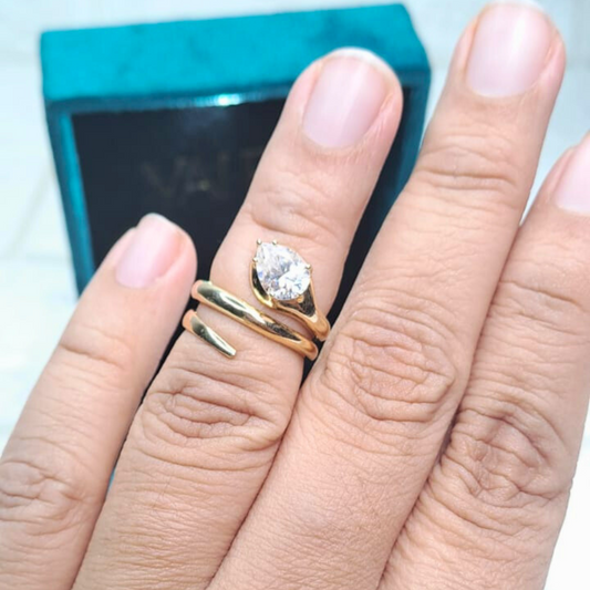 Venin Serpentine Ring in Moissanite or Lab Diamond by Vai Ra