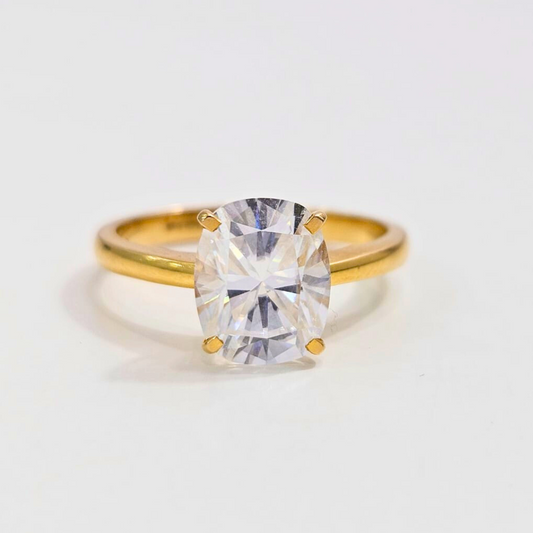 Chelsea Elongated Cushion Ring in Moissanite by Vai Ra