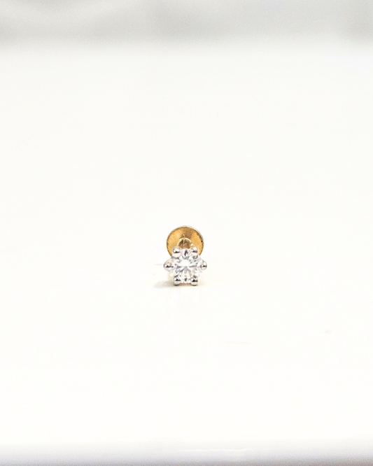 Round Stud Piercing Earrings and Nosepin - 3mm
