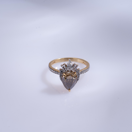 Champagne color moissanite ring 2.84 CT by Vai Ra