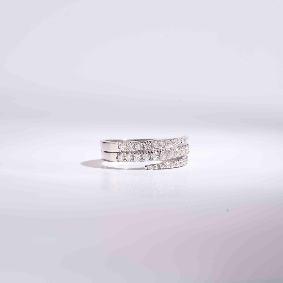 Coil Ring - moissanite diamond
