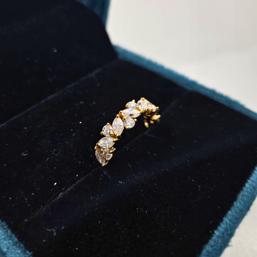 Amara Half Eternity Band 1.43 CT in Moissanite and Lab Diamond