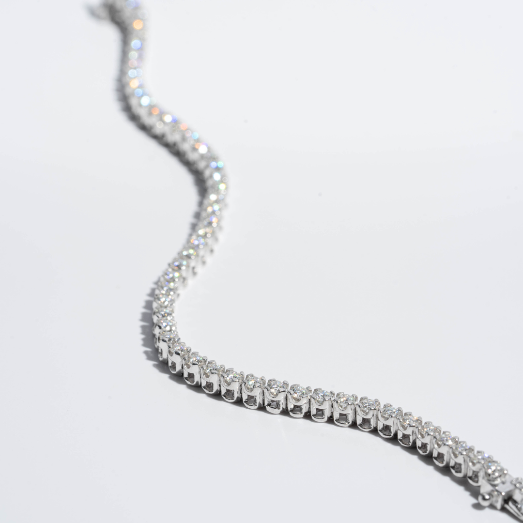 Cupcake Setting Bracelet (10 cents) in Moissanite and Lab Diamond by Vai Ra