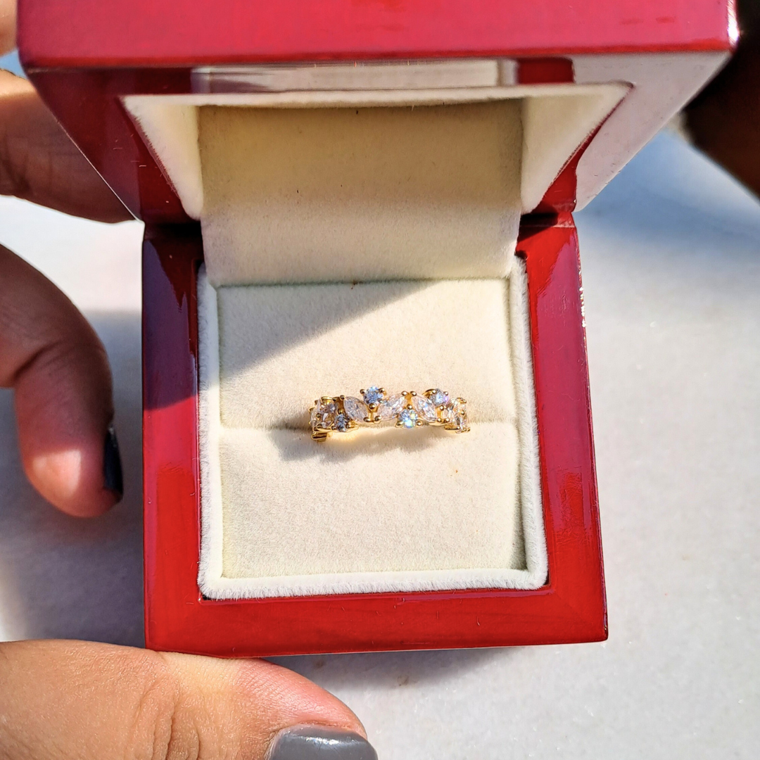 Amara Half Eternity Band 1.43 CT in Moissanite and Lab Diamond