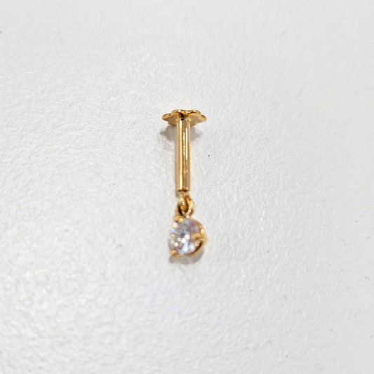 Round Stud Bugadi in Moissanite and Diamond by Vai Ra