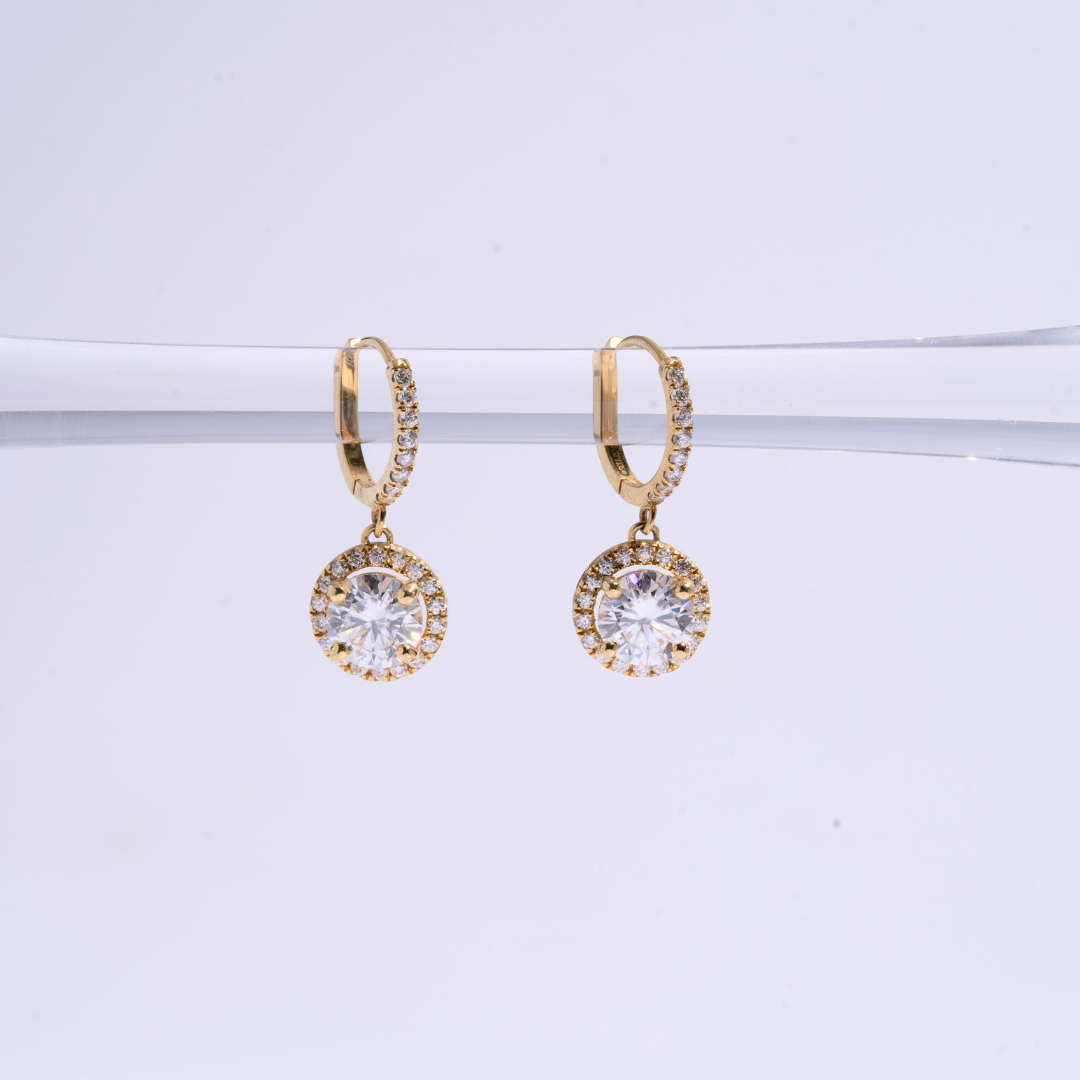 Saanvi Huggies in Moissanite and Gold by Vai Ra