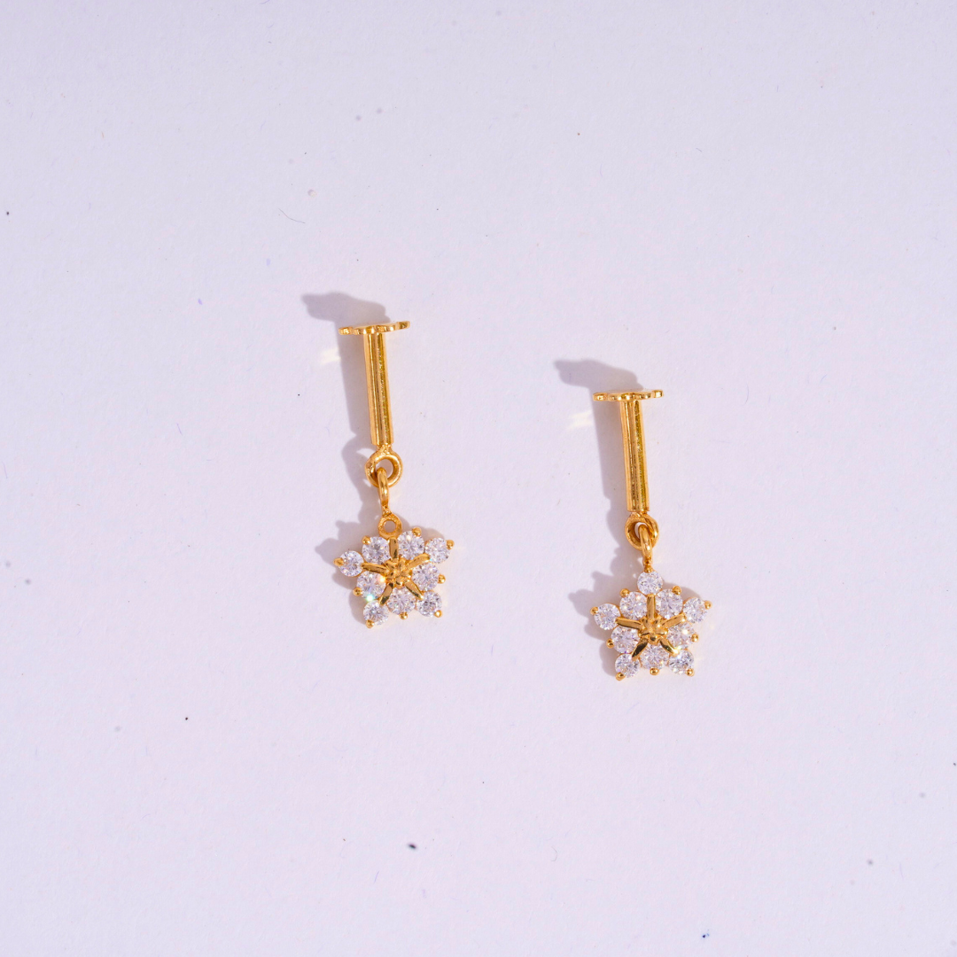 Snowflake Diamond and Moissanite Bugadi - Helix Piercing Earring by Vai Ra