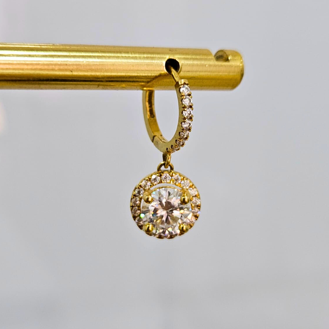 Saanvi Huggies in Moissanite and Gold by Vai Ra