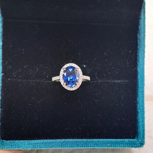 Lohita Blue Sapphire Oval Ring by Vai Ra