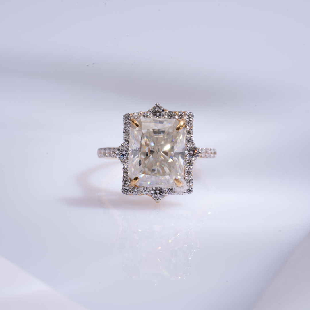 Mirelle Statement 7.29 Carat Diamond and Moissanite Ring by Vai Ra