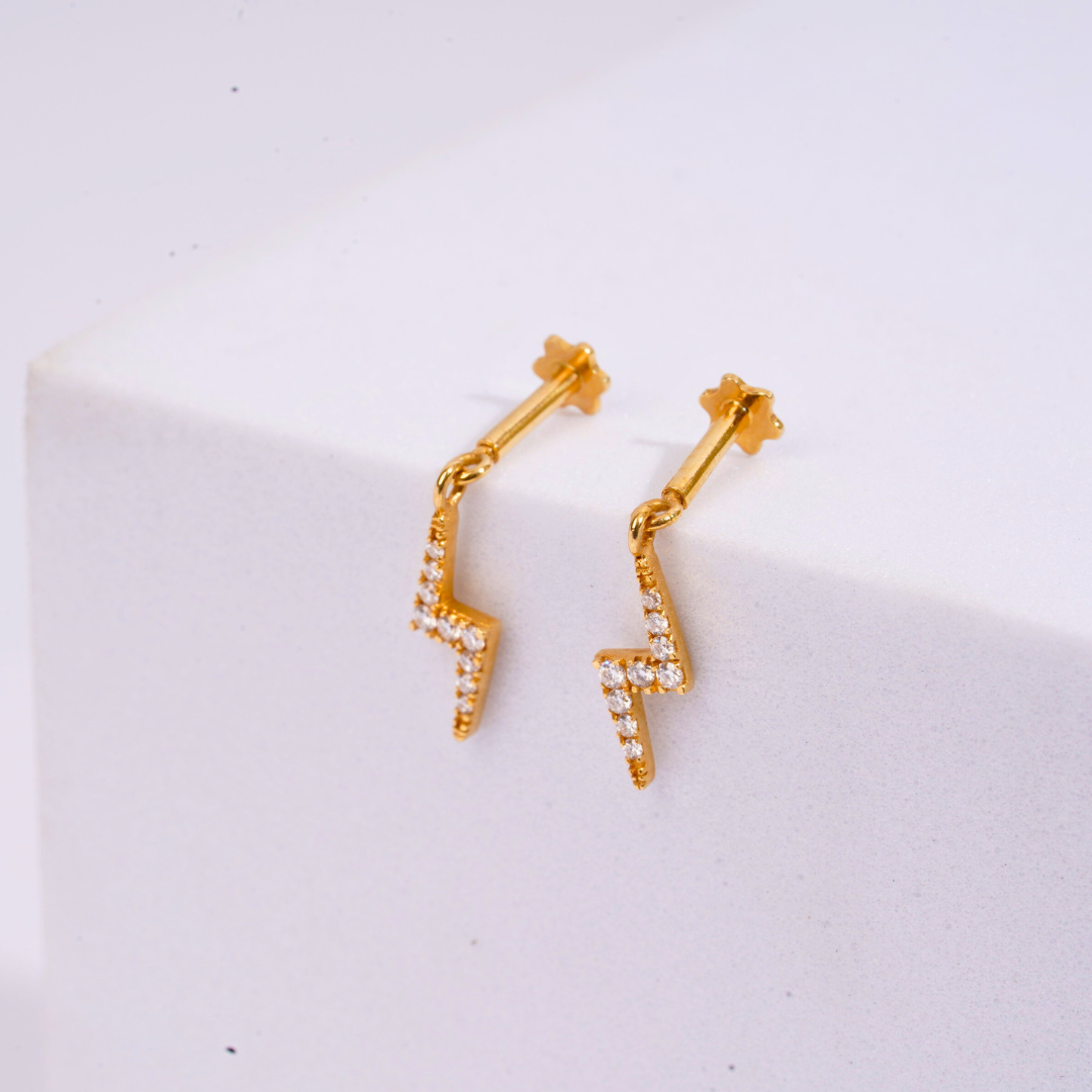 Diamond Bolt Bugadi ihelix piercing in Moissanite and Diamond by Vai Ra