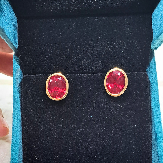 Shonita Solitaire Ruby Earrings by Vai Ra