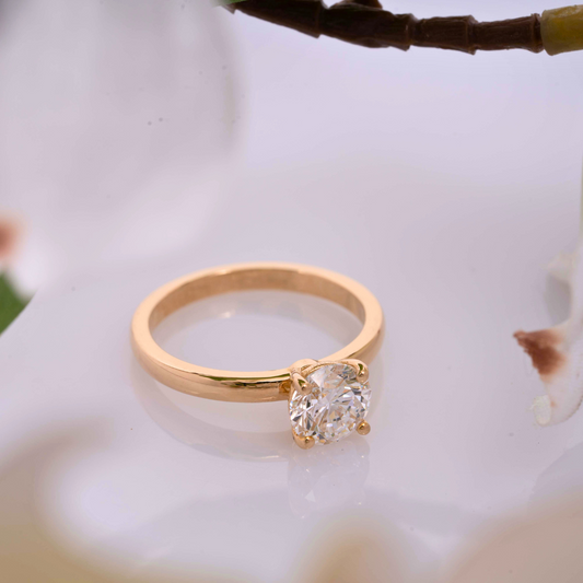 Solitaire Four Prong 1.21 CT in Moissanite and Diamond by Vai Ra