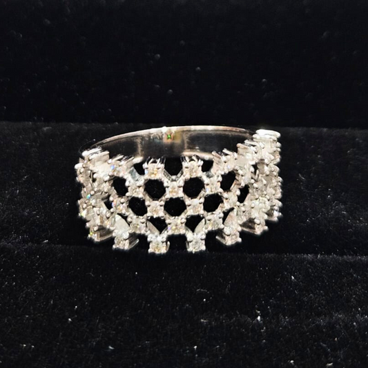 Neta Mesh Knit Ring 0.82 CT in Lab Diamond and Moissnaite