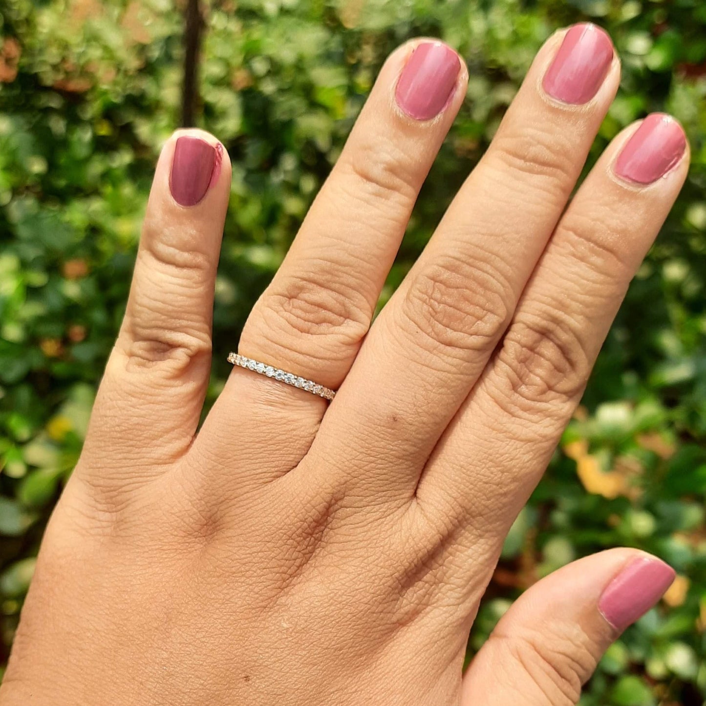 Hestia Thin Half Eternity Band (0.26 CT) moissanite Diamond