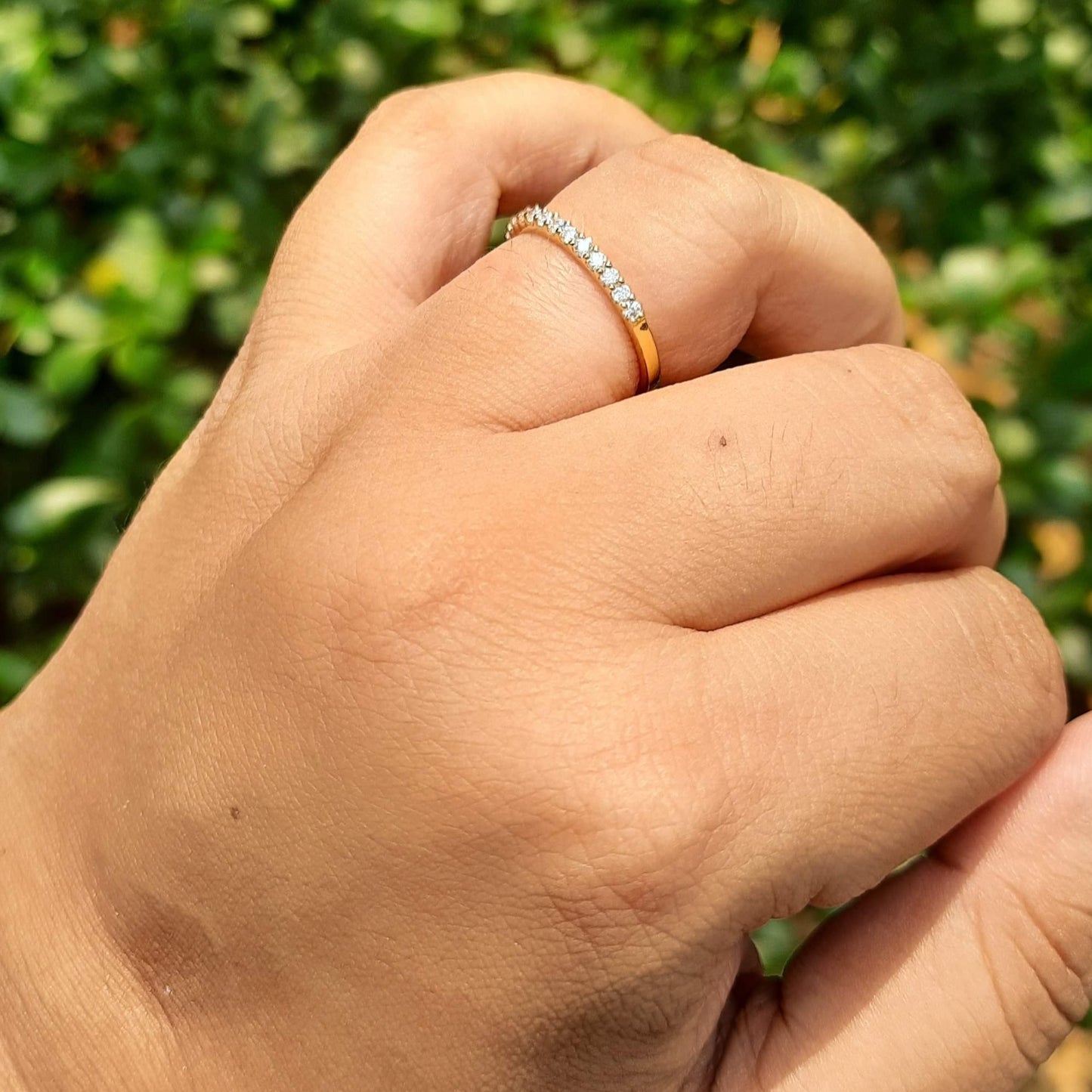 Hestia Thin Half Eternity Band (0.26 CT) moissanite Diamond