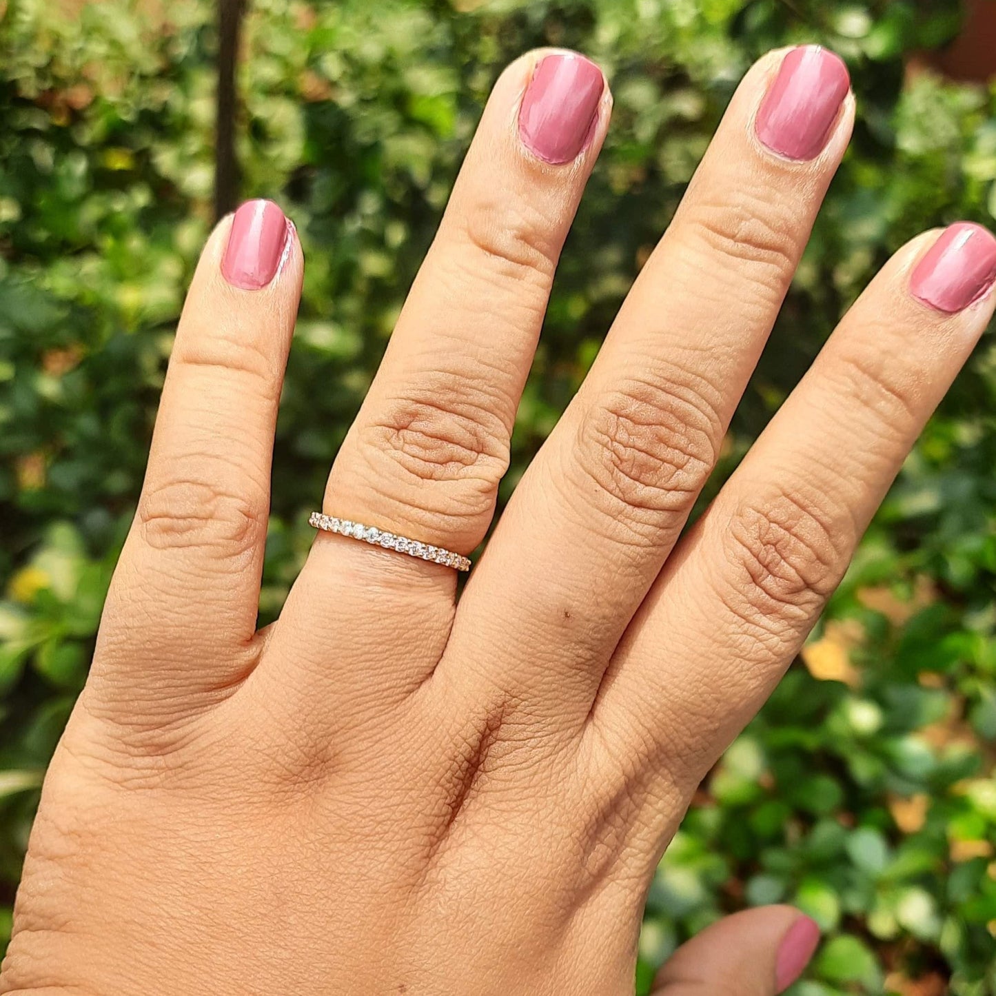Hestia Thin Half Eternity Band (0.26 CT) moissanite Diamond
