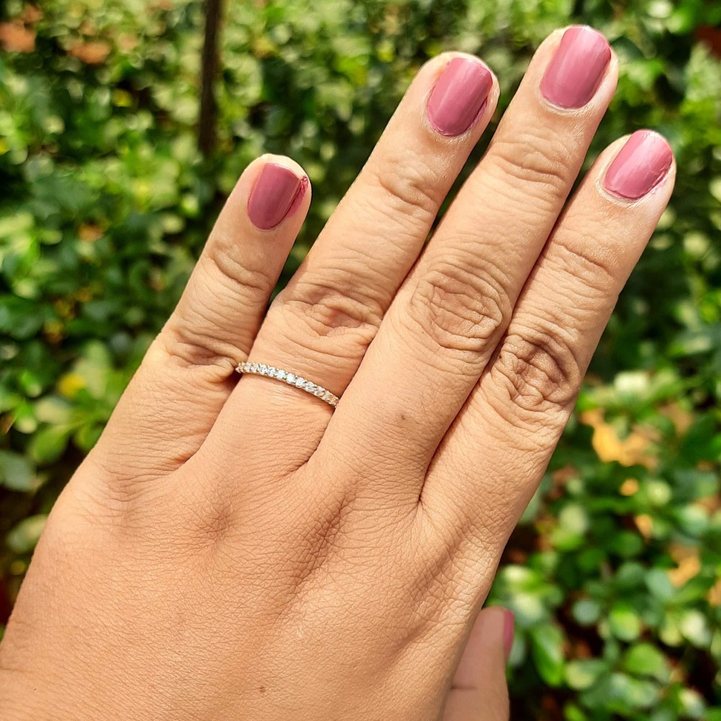 Hestia Thin Half Eternity Band (0.26 CT) moissanite Diamond