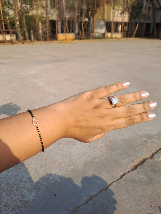 Pear Moissanite Diamond Bangle and Mangalsutra chain