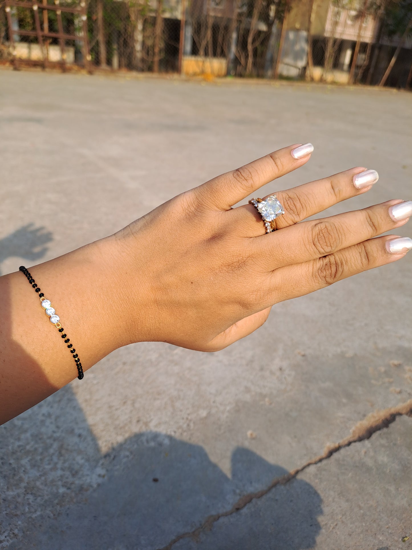 The Three Stone Moissanite Mangalsutra Bracelets