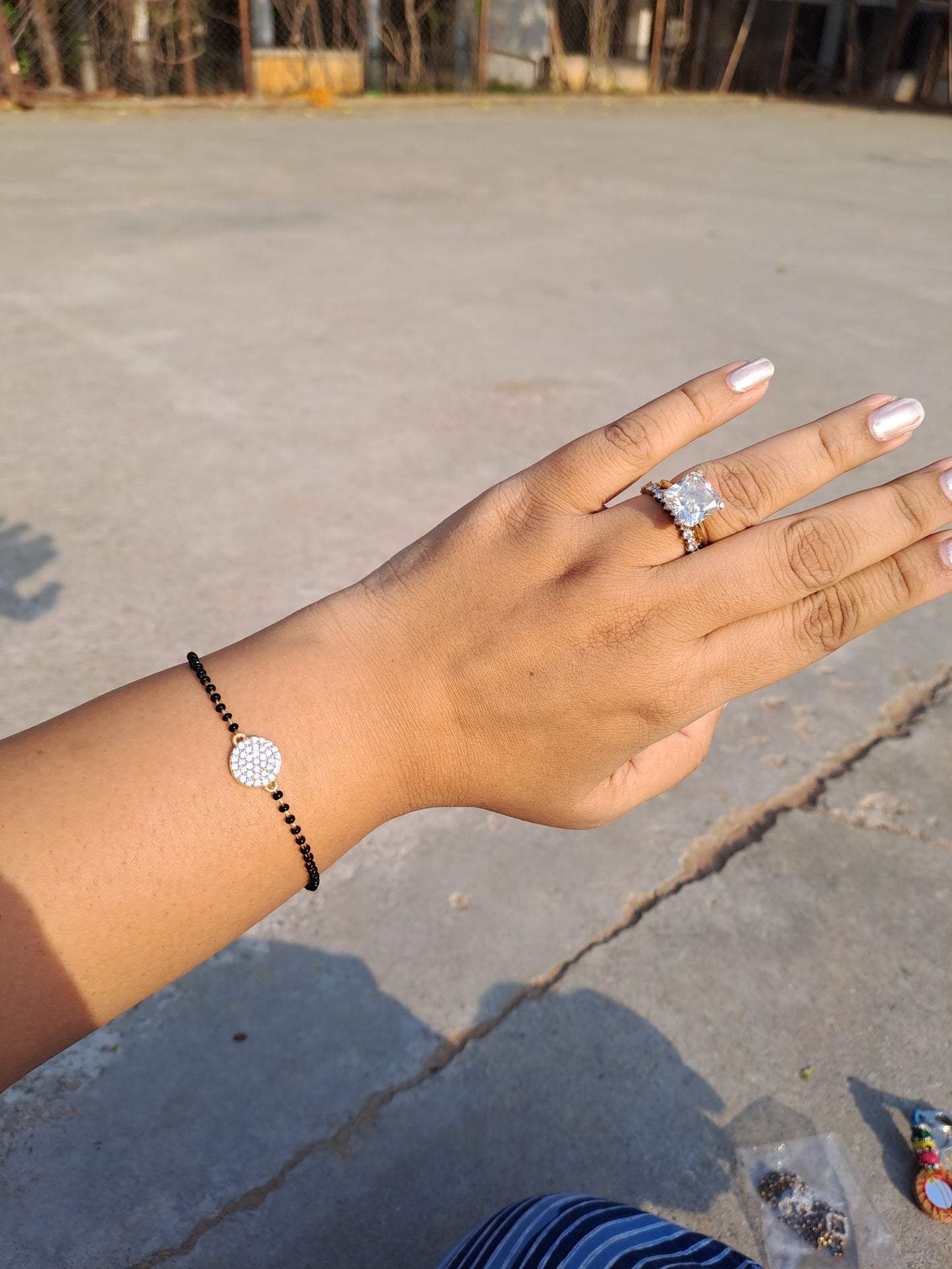 Circle Disc Moissanite Mangalsutra bracelet