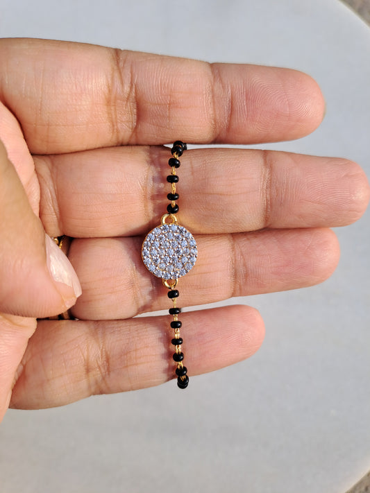 Circle Disc Moissanite Mangalsutra bracelet