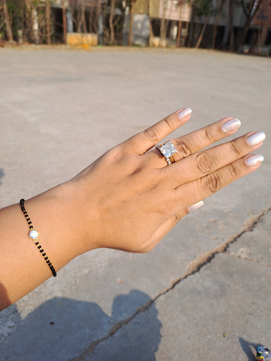 The Solitaire Round Moissanite Mangalsutra Bracelets