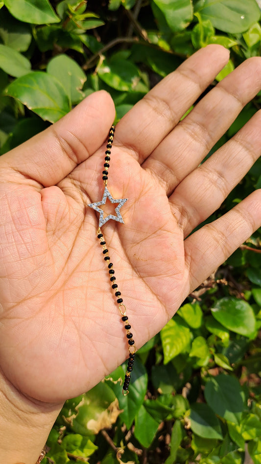 Star Moissanite Diamond Bangle bracelet and Mangalsutra Bracelet