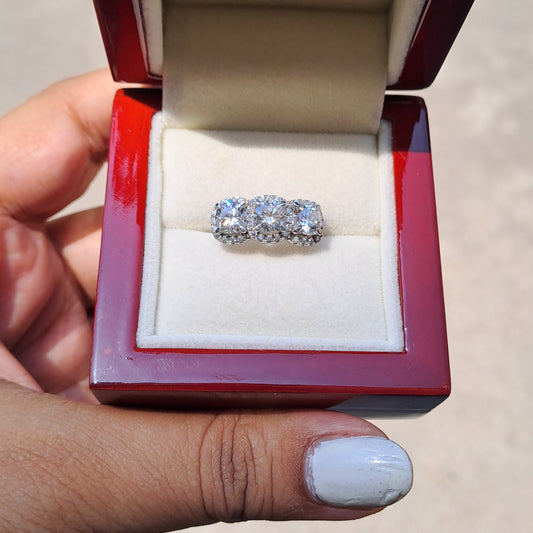 Three Halo Lab diamond Moissanite