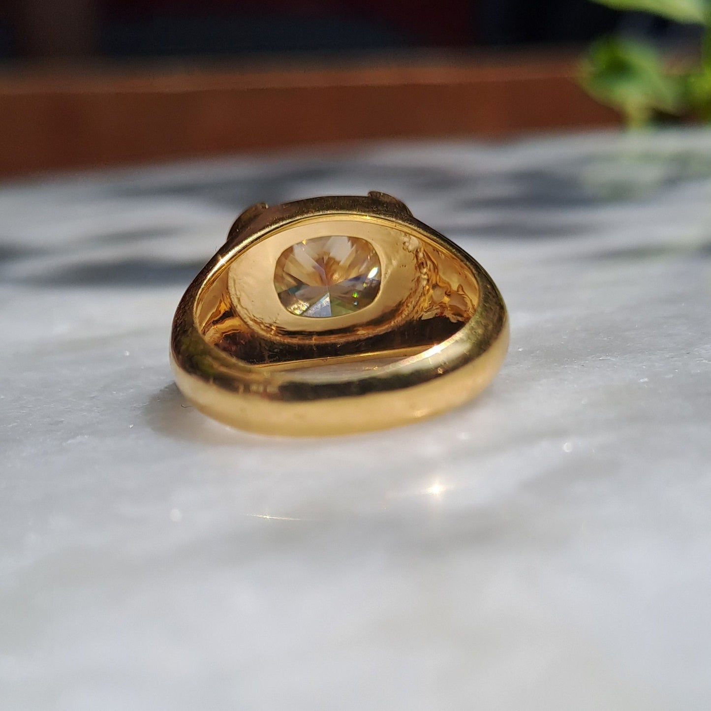 Chamagne Moissanite Men signet ring