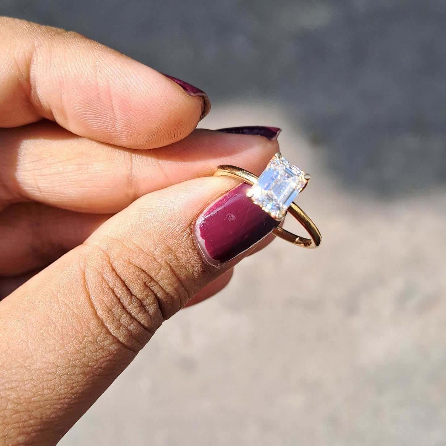 Lorenza Emerald Cut Moissanite Ring - (1.02 CT)