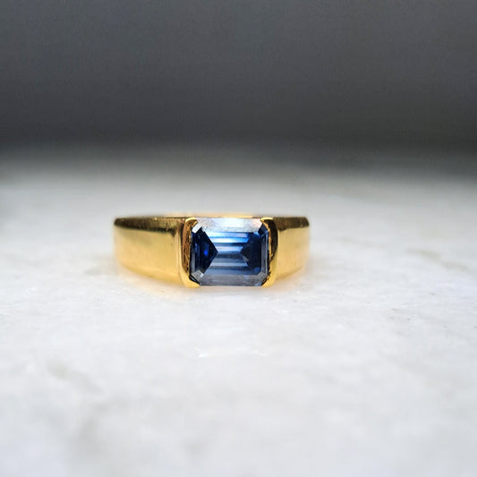 Corn Blue Moissanite or blue sapphire Ring for Men