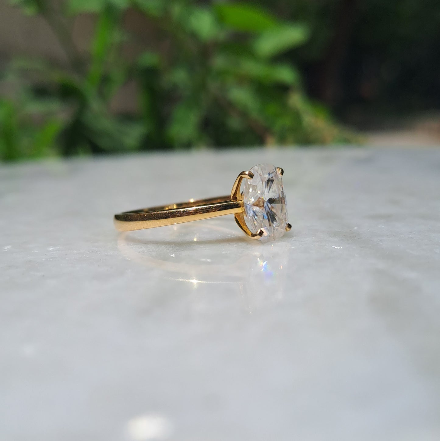 Aswi Cushion Solitaire Ring (2.72CT in 22Kt Gold)