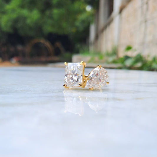 Statment toi et moi lab diamond moissanite