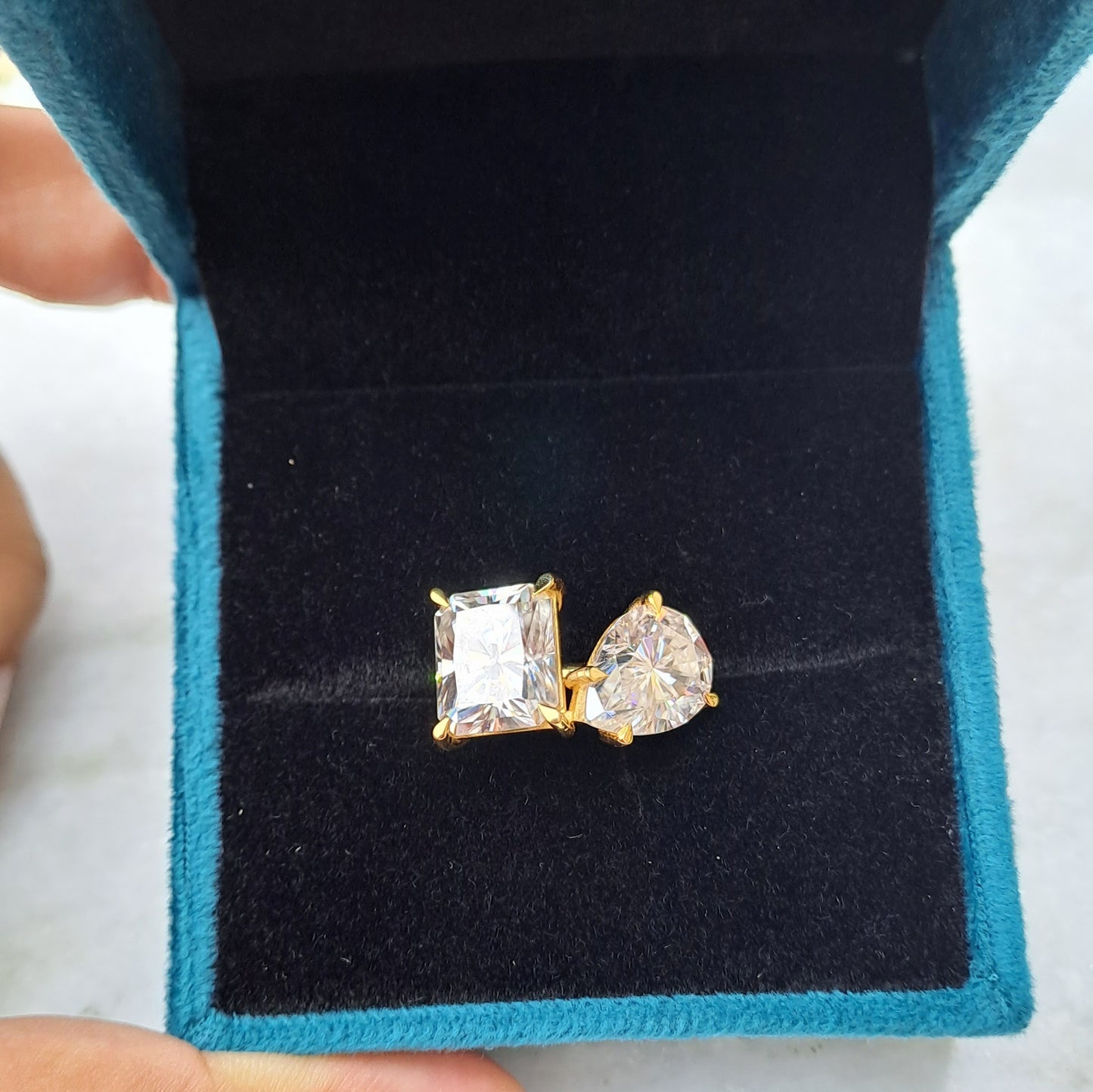 Statment toi et moi lab diamond moissanite