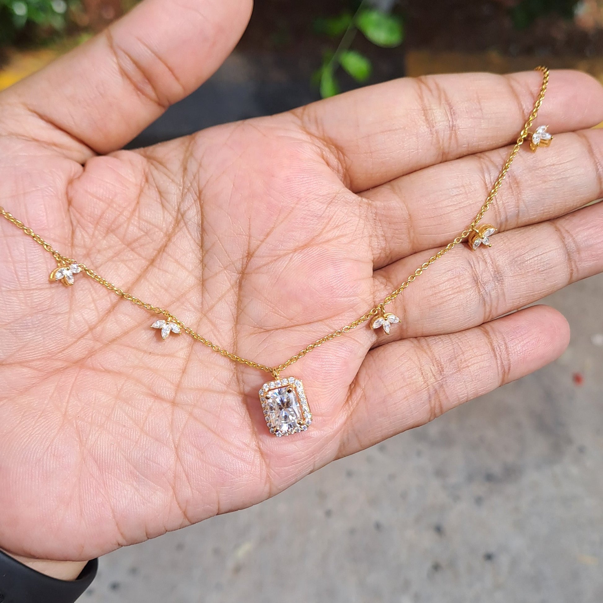 Moissanite Diamond Earring and Pendant