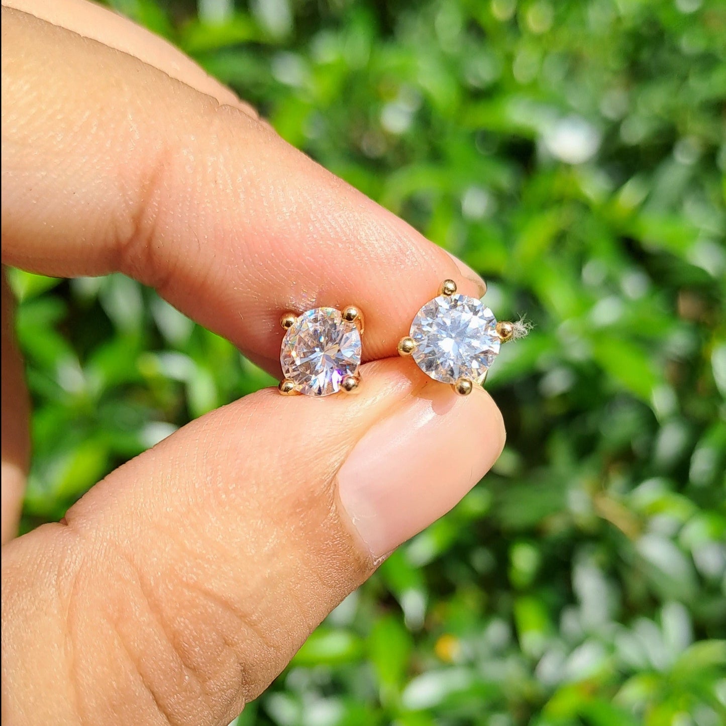 Six Prongs Martini Round Solitaire Earrings