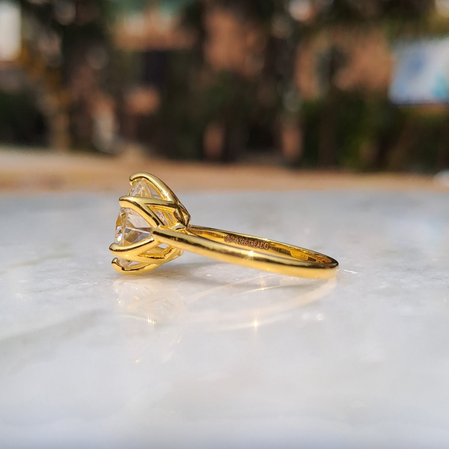 Moissanite Diamond Solitaire Ring