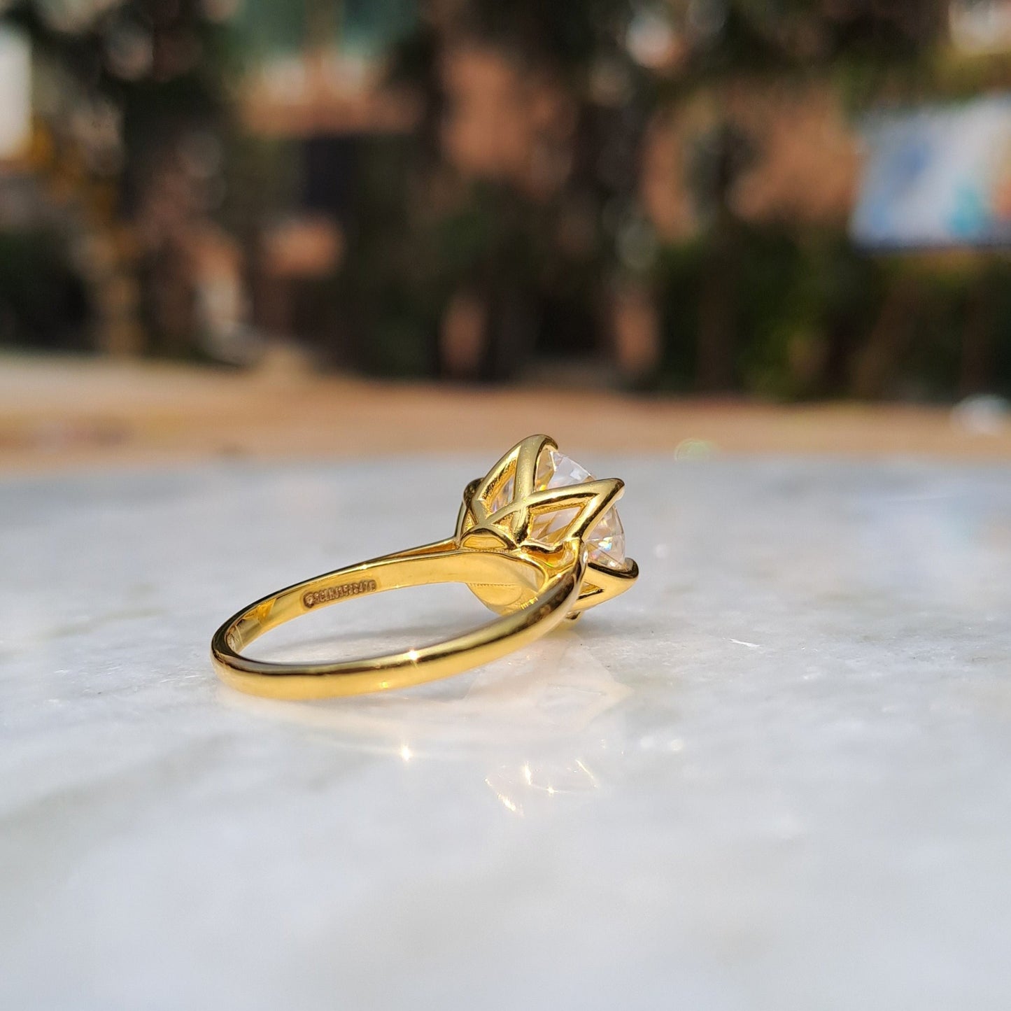 Moissanite Diamond Solitaire Ring