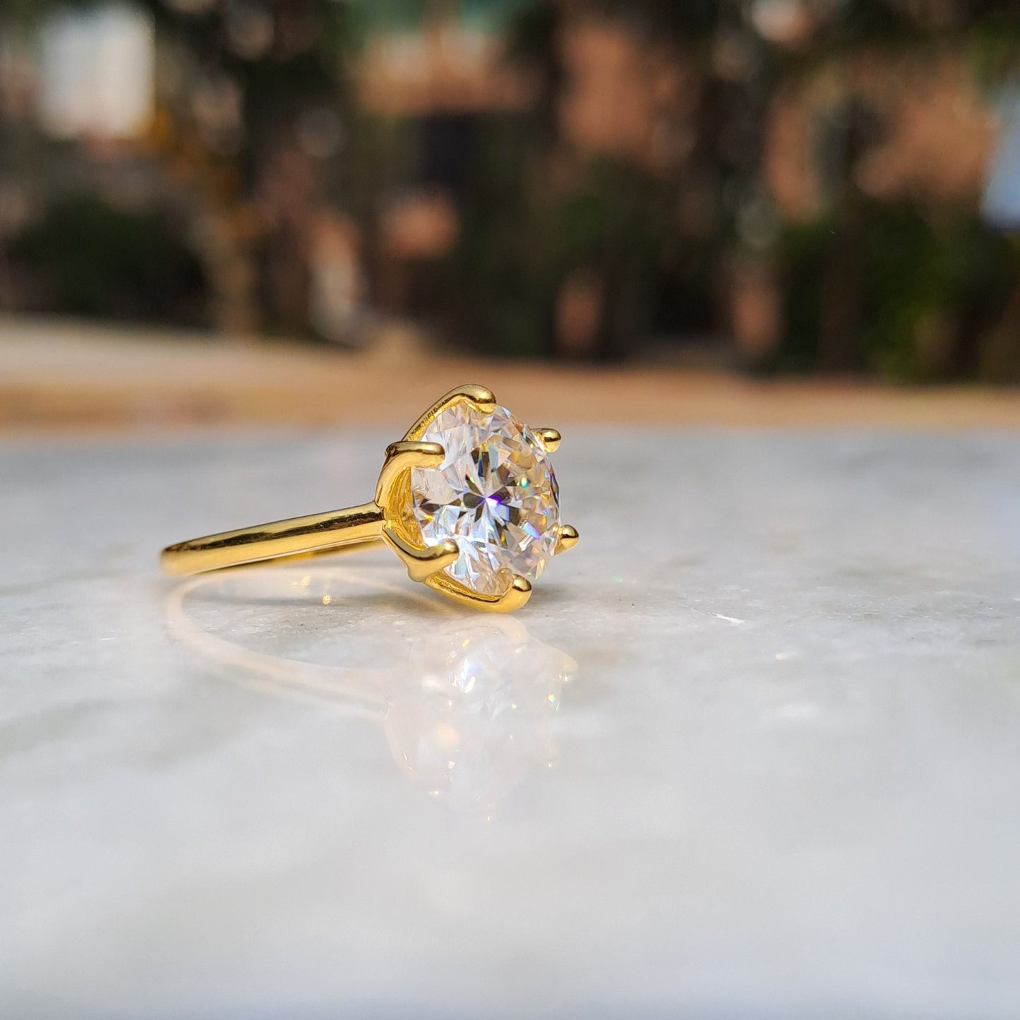 Moissanite Diamond Solitaire Ring
